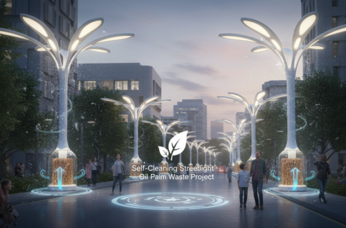 Self Cleaning Streetlight Oil Palm Waste